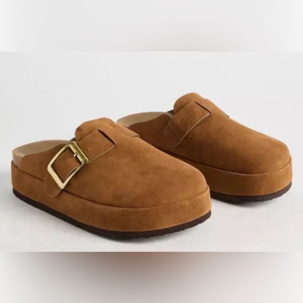 Brown Suede Women's Mules
